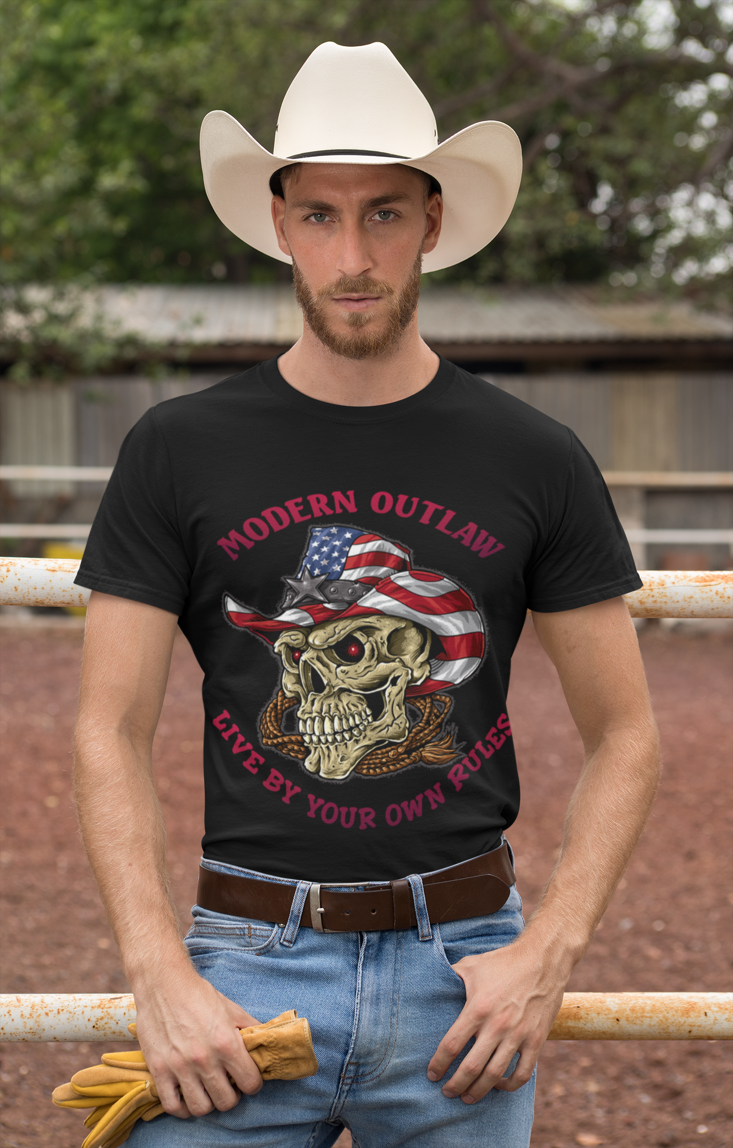 Front Design Cowboy Hat - Modern Outlaw - Live by Your Own Rules