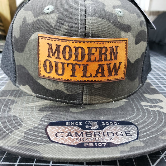 Cambridge Snap-Back Camo Modern Outlaw Leather Patch Hat
