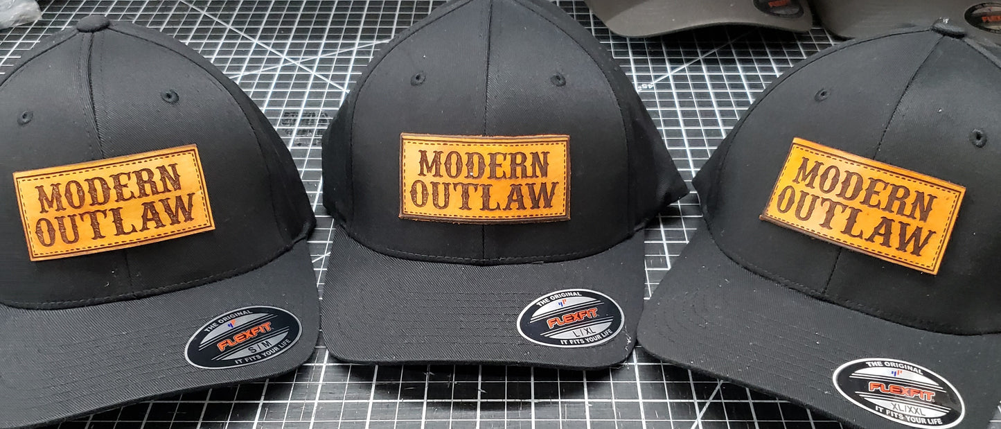 FlexFit Hat Modern Outlaw Leather Logo