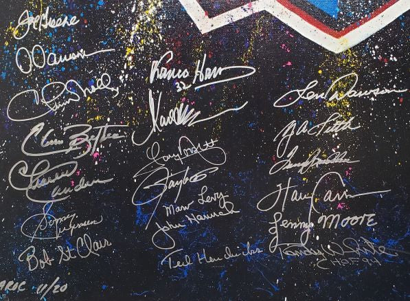 NFL Hall of Fame Canvas with 45 Autographs