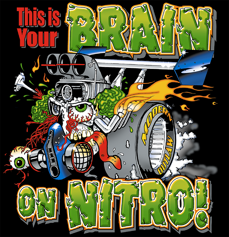 Brains on Nitro - Black Tee