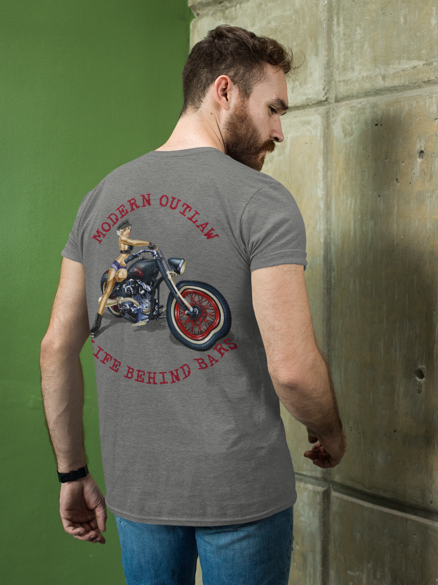 Dark Gray Biker Chick Tee Modern Outlaw - Live by Your Own Rules