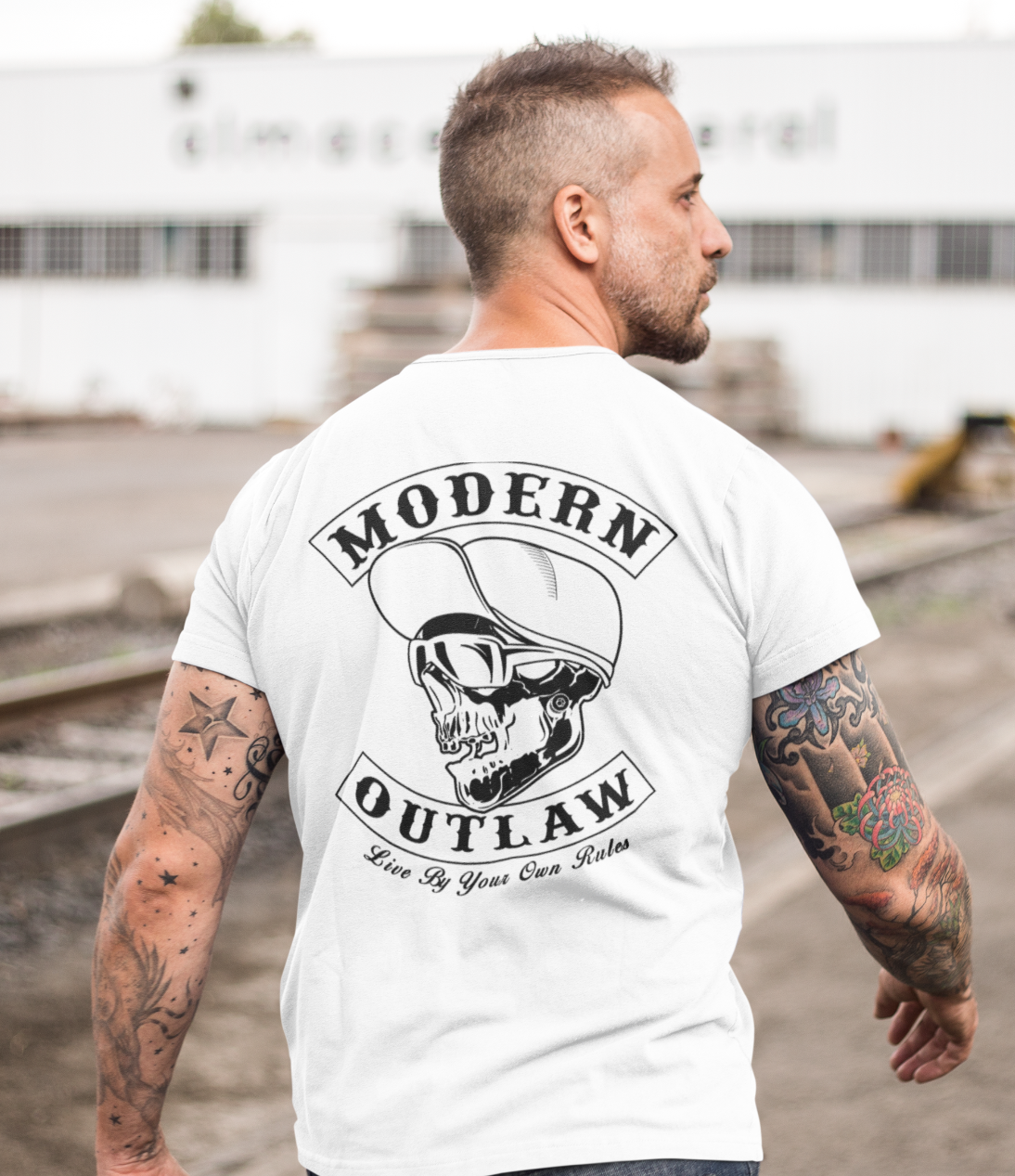 Modern Outlaw Flip Bill - White Short Sleeve Tee